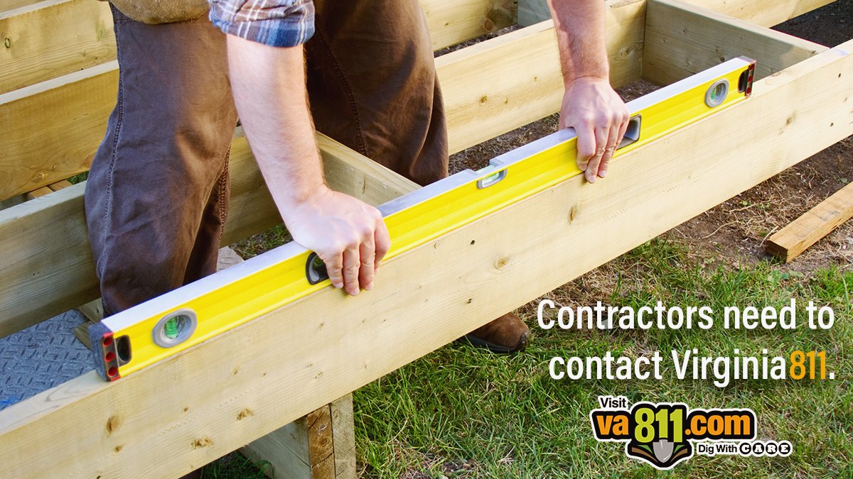 va_811's tweet image. Hiring a contractor for a new home project this season? Don’t forget to ask them if they contacted Virginia811 before they begin their digging project. It’s important to have the approx. location of buried utilities marked before digging.
#Virginia811 #KnowWhatsBelow #Contact811