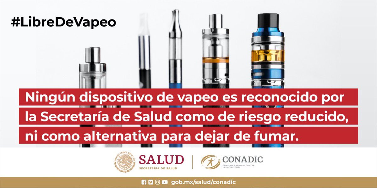 capa_II's tweet image. Hasta ahora, los dispositivos de vapeo no han sido reconocidos por la Secretaría de Salud como una alternativa al tabaco. #LibreDeVapeo