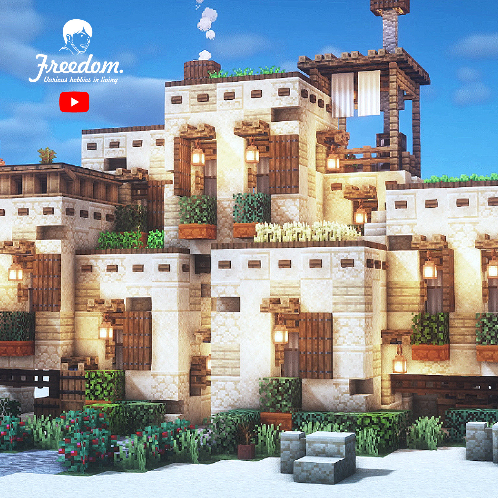 Freedom Apartment In The Desert Tutorial Now Available On Yt T Co Iirzgudcw1 マイクラ マインクラフト Minecraft Minecraft建築コミュ Minecraftbuild Architect Interior Tutorial 建築 Base バニラ建築学部 Vanilla 砂漠
