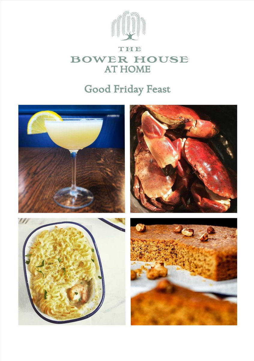 The_Bower_House's tweet photo. We are now taking orders for 

🌟 GOOD FRIDAY 🌟

A luxurious three-course fish feast, and cocktails 🍸

Limited numbers so please book soon to avoid disappointment... 

Orders on reception@bower.house
Details on https://t.co/iUEh37bXoo
🌿  

#GoodFriday #FishFriday https://t.co/y5ks3OISSB