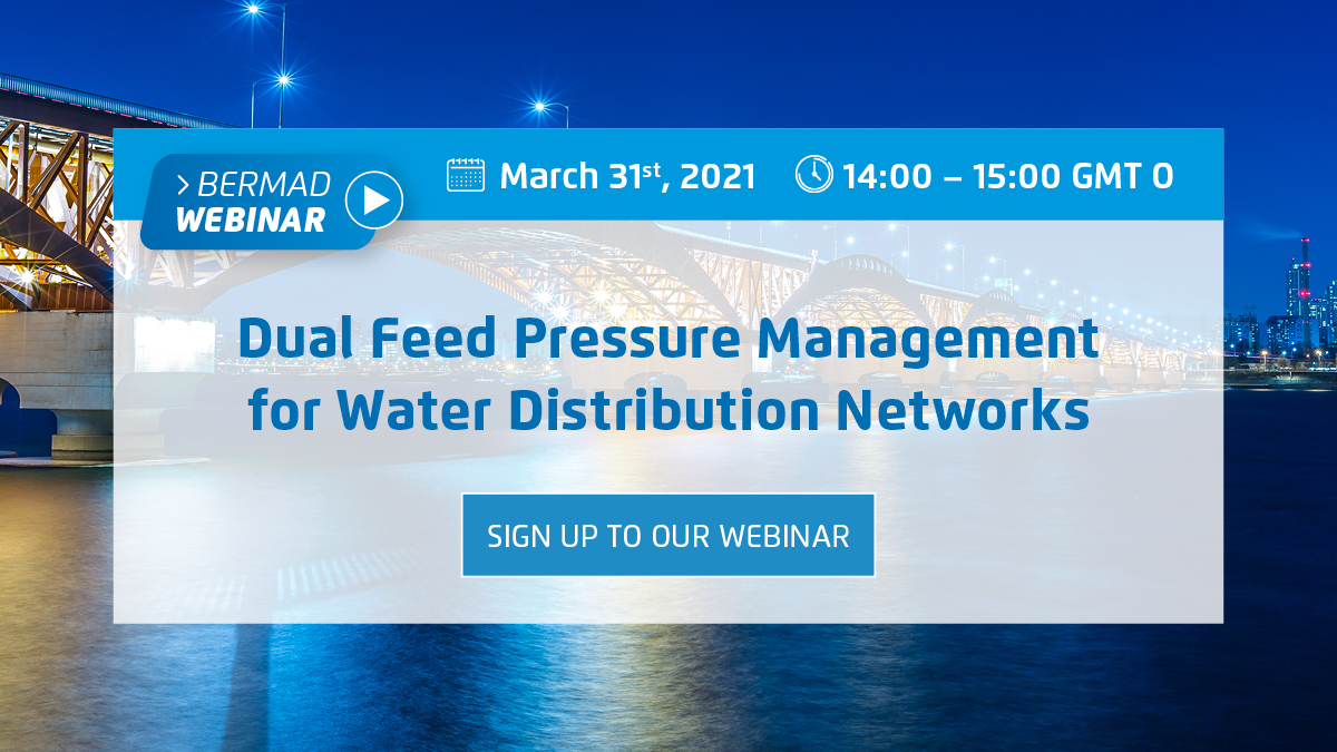 BERMAD_WW's tweet photo. In our upcoming webinar, "Dual Feed Pressure Management for Water Distribution Networks" we'll be examining an advanced pressure management application and showcasing a UK case study. 
Sign up now: https://t.co/4tWhWOwXxy https://t.co/R249xtRWvm