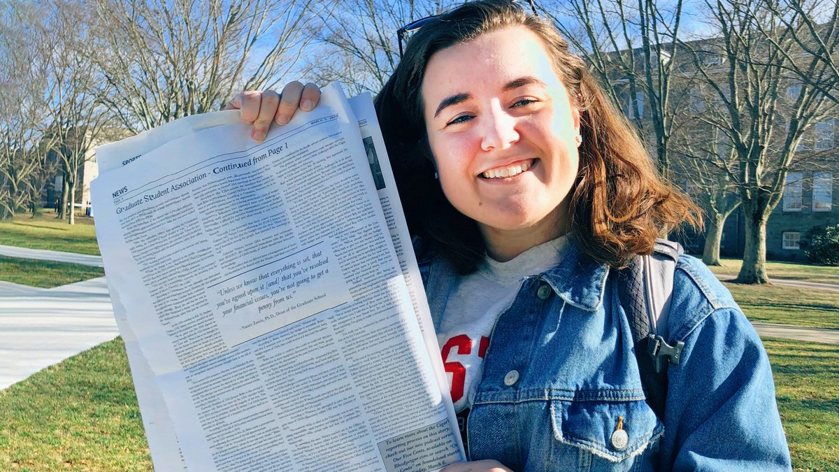 HarringtonURI's tweet photo. “The journalism department has given me many opportunities to develop my writing and reporting skills. Not only have my writing skills grown, but my skills in audio and video have too."

'22 Kate LeBlanc, @rhodycigar Editor-in-Chief https://t.co/eMsp7VfHCb