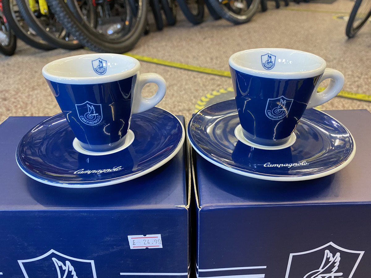 One sugar or two. Campagnolo Espresso cups or tin mug . 24.99 for 2 x Cups  or 24.99 for 1 tin mug..