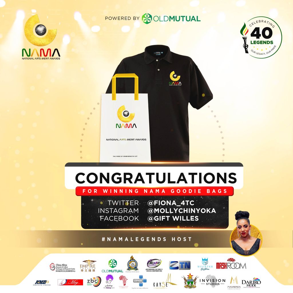 namaszim's tweet photo. CONGRATULATIONS and welldone to our competition winners! Molly Chinyoka (IG), @fiona_4tc (Twitter) and Gift Willes (Facebook) for the correct answers. 
Our #NAMAlegends Host is the lovely and beautiful @ammarabrown! https://t.co/fZ6PYv38Dw