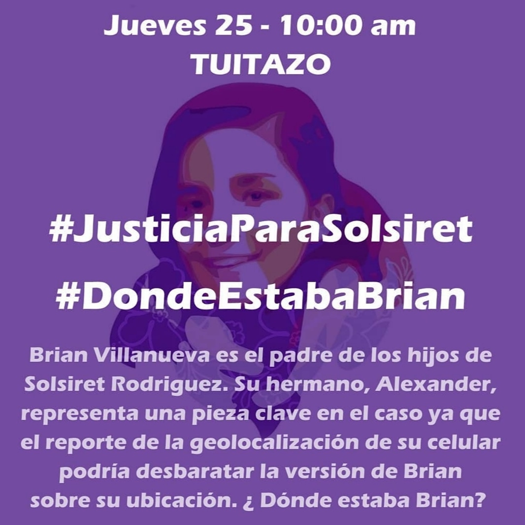 Bruja_militante's tweet photo. Han pasado casi 5 años desde q desaparecieron y asesinaron a Solsiret. Sus padres Rosario, Carlos y su hermano, siguen luchando día a día para conocer toda la verdad y alcanzar justicia.
Hoy tomemos las redes exigiendo sanción a los culpables. #JusticiaParaSolsiret https://t.co/rbKvhVYw0T