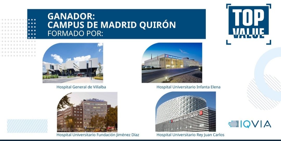 Marta_del_Olmo's tweet image. Cuando lo que realmente importa a los pacientes es el MOTOR de la practica clínica #TOPVALUE @IQVIA_Spain Enhorabuena  @Hospital_FJD @UICOquironsalud @Hosp_Villalba @HUInfantaElena @HUReyJuanCarlos