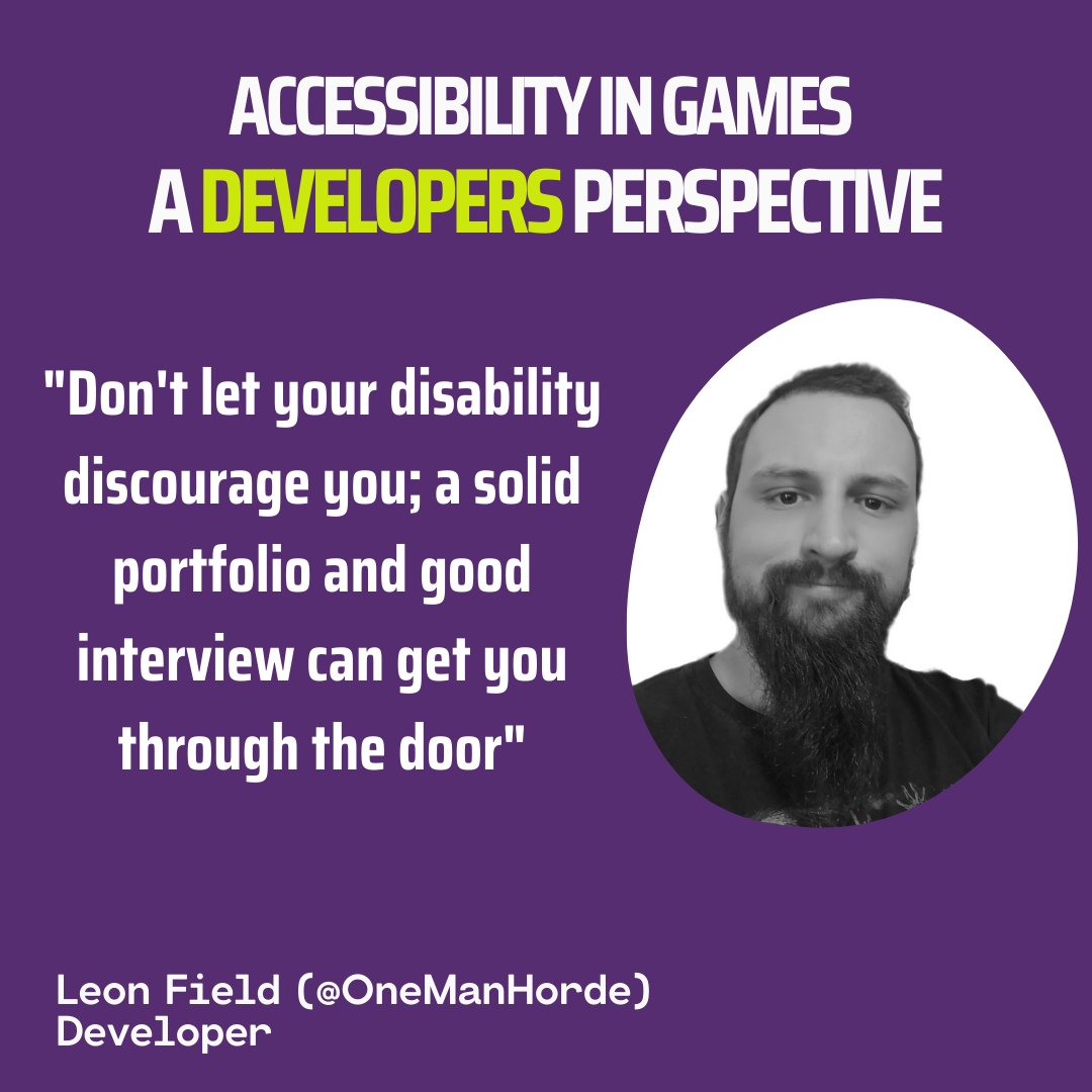 GamesJobsDirect's tweet photo. We've sat down with a few people who know, first hand, why accessibility in the video game industry is important! Visit: https://t.co/plhJ94d8QT to read Leon's perspective!
#AccessibilityInGames #GameDev #IndieDev https://t.co/qx4v2YfsYX