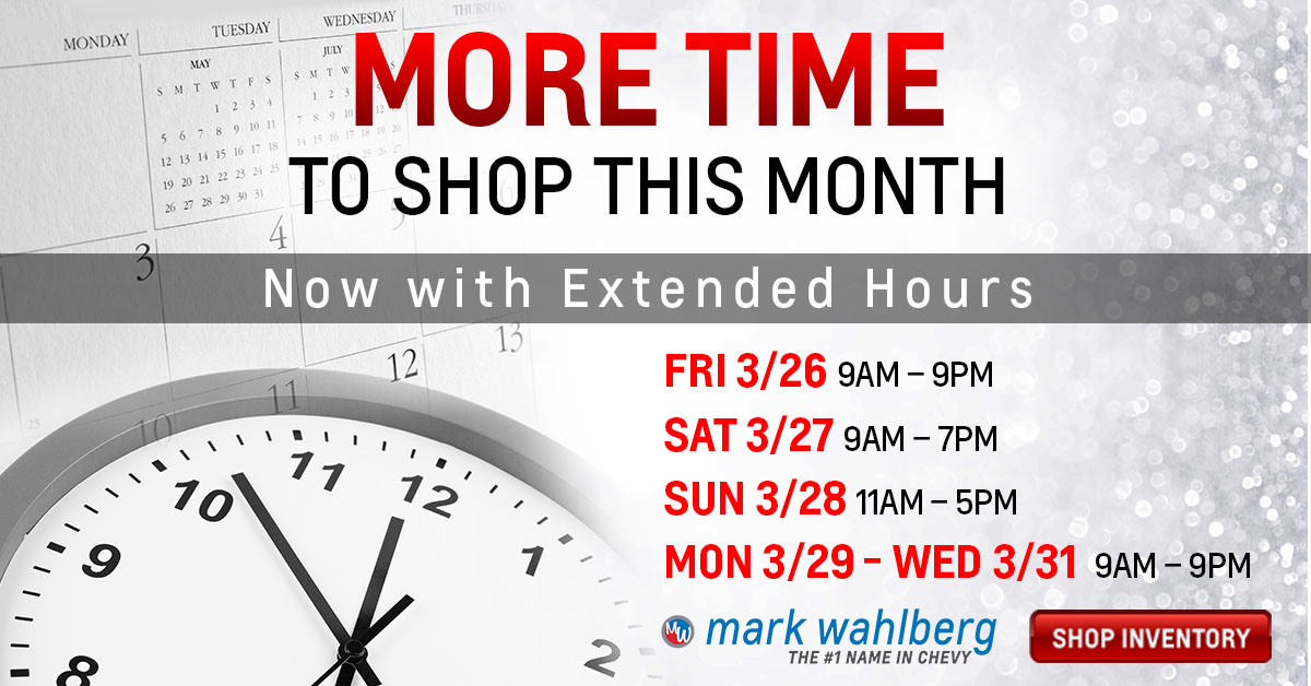 There is even more time to shop in the month of March! Stop in for a test drive today or shop online: bit.ly/31bkufi