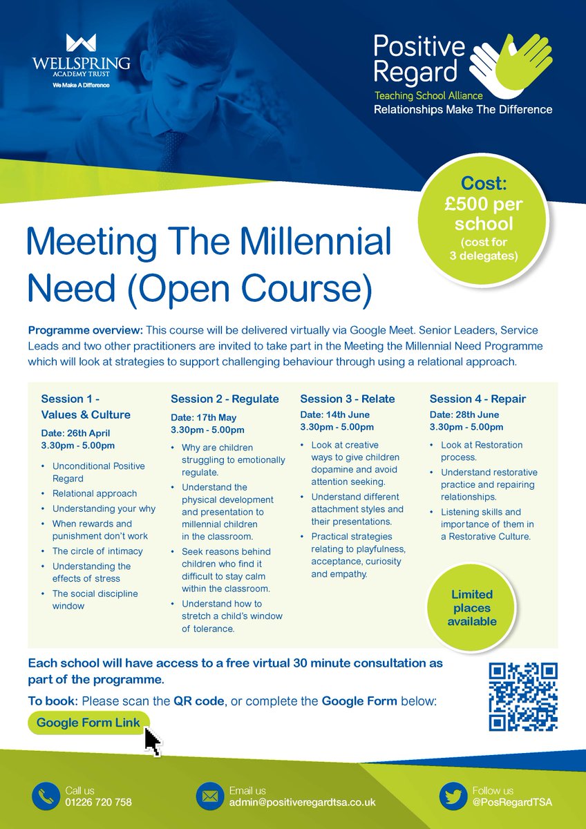 PosRegard's tweet image. Get involved! An exciting opportunity for colleagues to understand how a relational approach to behaviour management can be achieved. 

#UnconditionalPositiveRegard