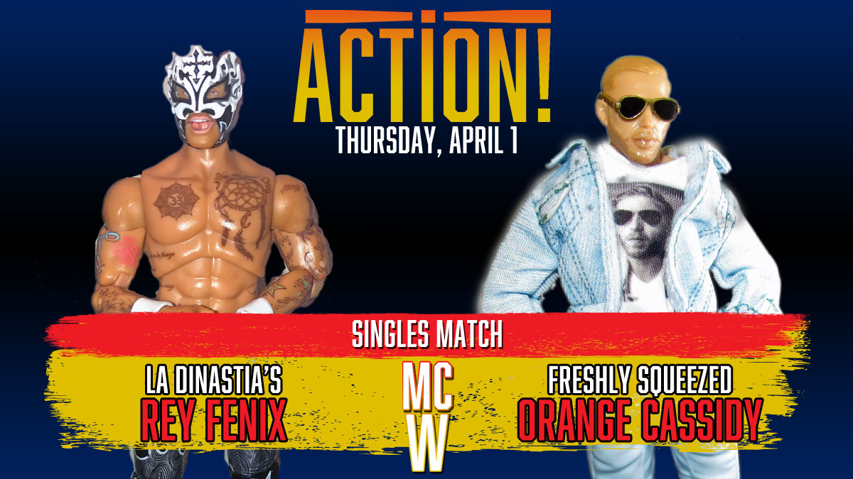MasterClassPW's tweet photo. #ReyFenix and #OrangeCassidy will meet following the events of #MCWAction two weeks ago when Cassidy prevented Fenix from interfering in the main event!

#WWEEliteSquad #AEWUnrivaled #FigureFeds #FigurePhotography https://t.co/XAWOn1NWRi