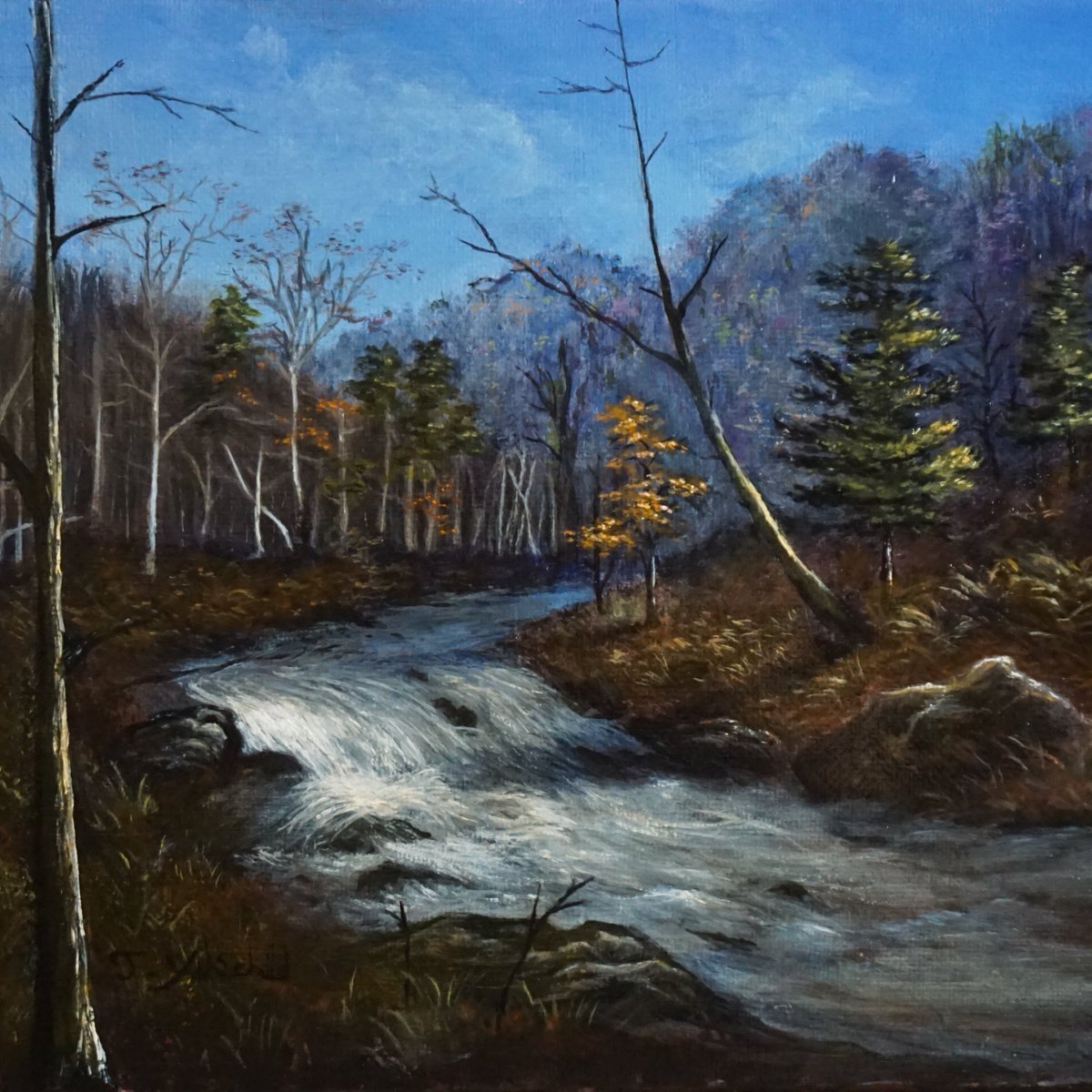 This is an original painting called ''Hidden Stream''. #art #painting #landscape © copyright