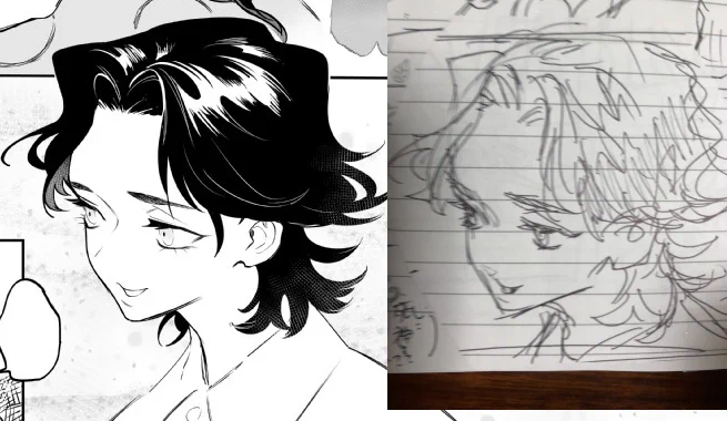 ペン入れしてこうじゃ 黒髪ベタ塗りバケツとはいえだるいんじゃ 