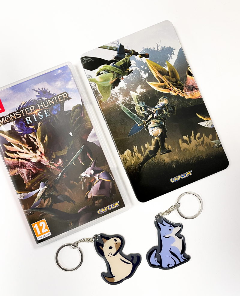 game_collection's tweet photo. FOLLOW US AND RETWEET to win a copy of 'Monster Hunter Rise With FREE Steel Book, Palamute Dog And Palico Cat Key Rings' on Switch! Winner announced on MONDAY 29/3/21 at 3pm! #competition #giveaway #MonsterHunterRise #Capcom #NintendoUK #NintendoSwitch https://t.co/wwztZ9gCvd