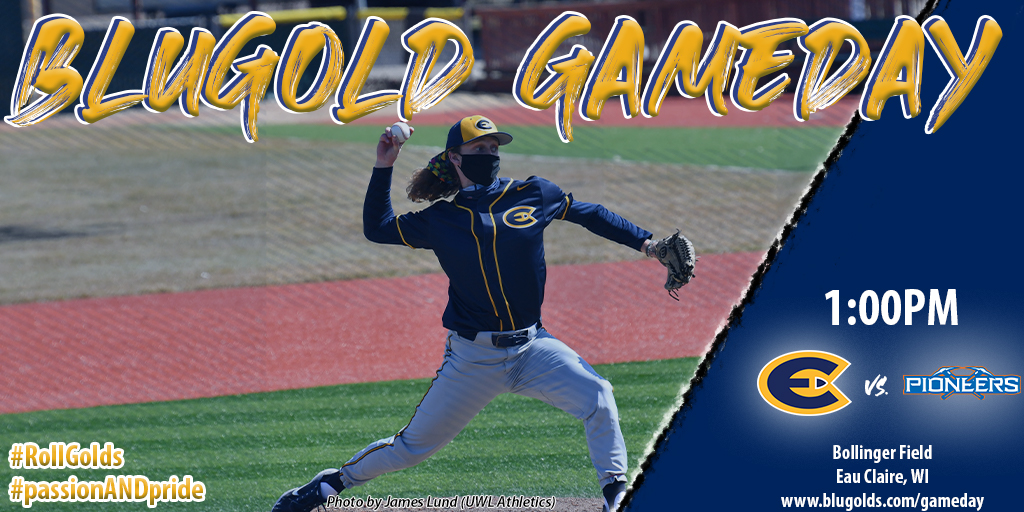 Catch <a href="/UWECBaseball/">UWEC Baseball</a> today as they take on the Pioneers at Bollinger Field!
#RollGolds #passionANDpride
