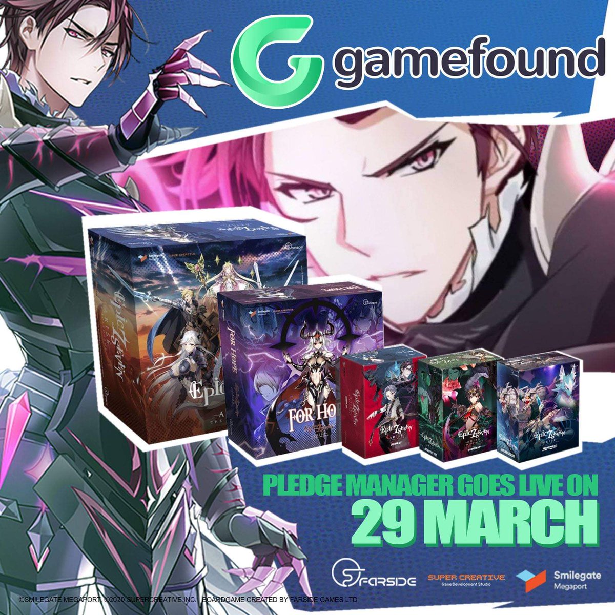 The pledge manager goes live next Monday. Backers around the world will receive email invitations and login access to pledge manager. More info will be shared in our KS update tomorrow. Stay tuned!

#epic7 #Kickstarter #boardgames #tabletopgames