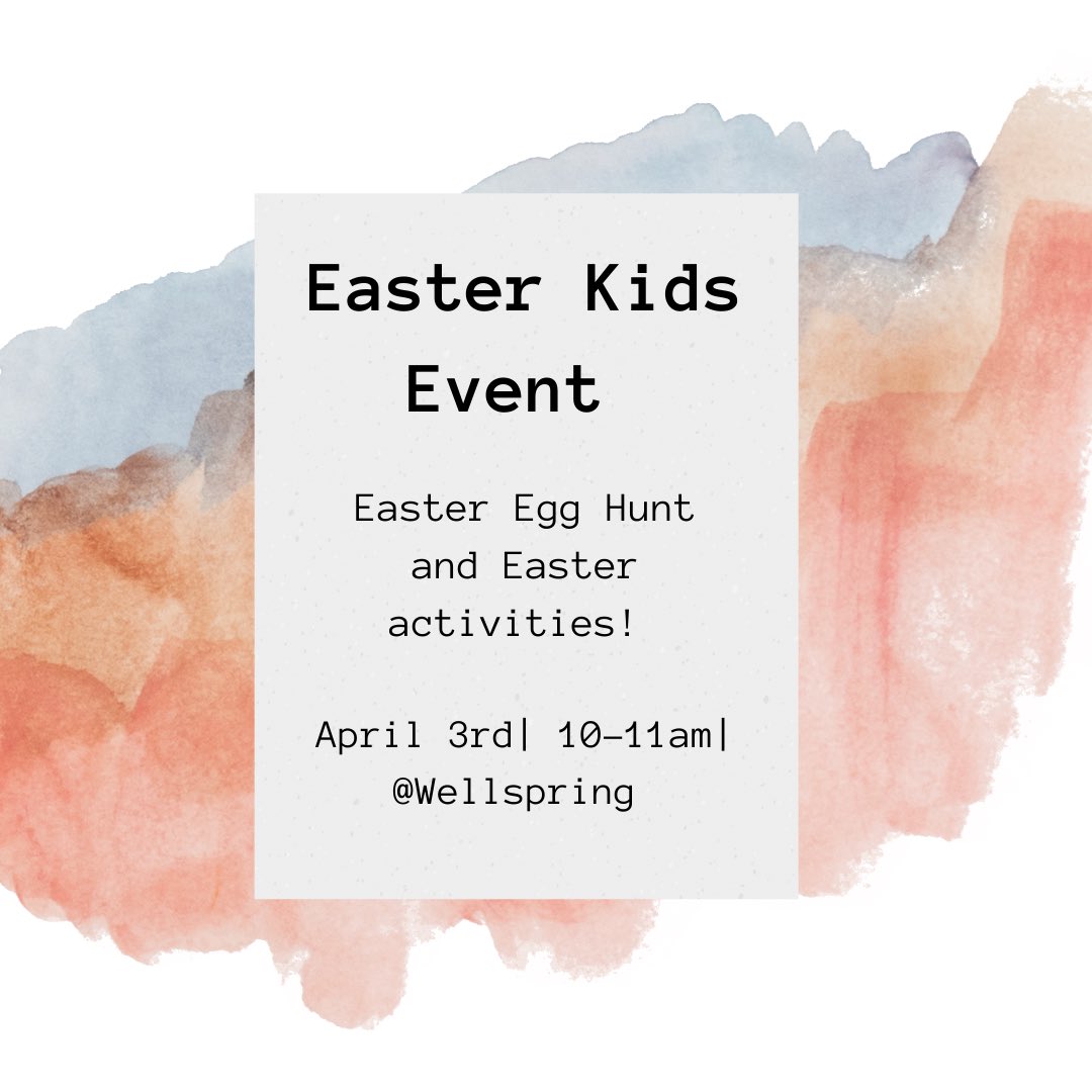WellspringSTJ's tweet image. Birth-5th grade kids join us April 3rd, 10-11am at Wellspring for an Easter egg hunt/ Easter activities! BRING A BASKET! Be ready for fun!🌷☀️💗
