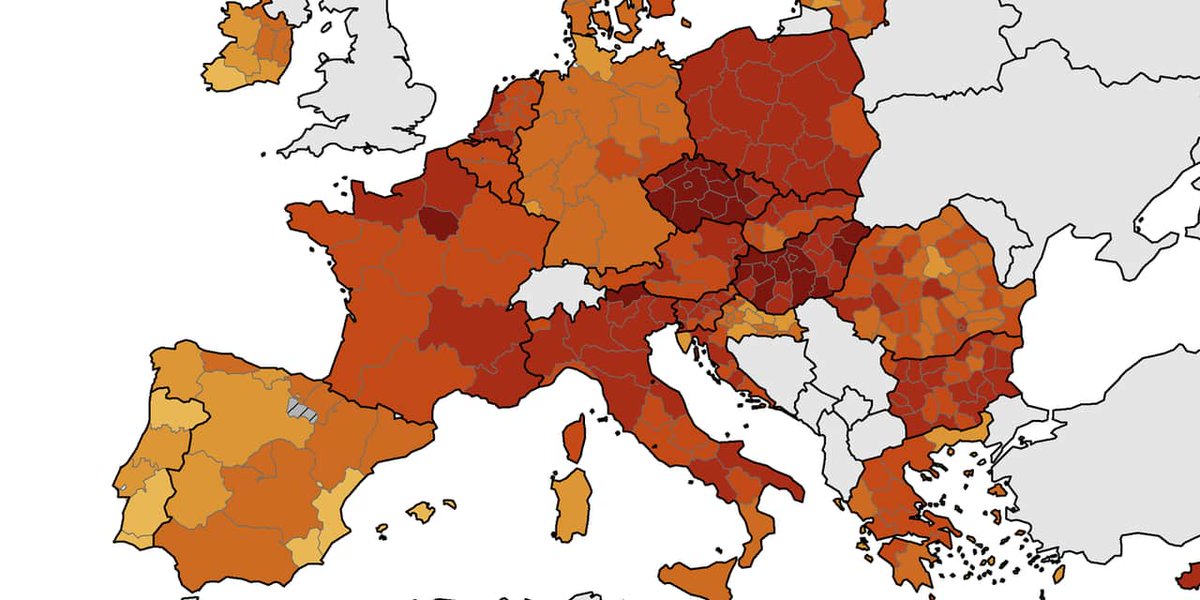lalibrebe's tweet photo. Bruxelles pour la première fois en rouge foncé sur la carte européenne de la pandémie https://t.co/AYb4WjHFIF https://t.co/lx9C1eNRUg