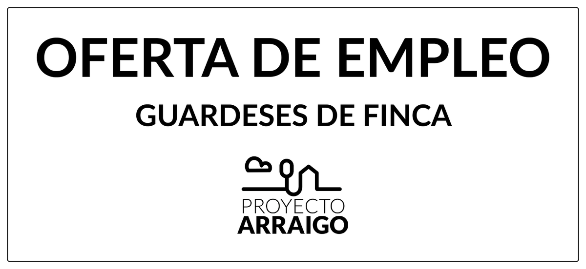PArraigo's tweet photo. 𝗢𝗙𝗘𝗥𝗧𝗔 𝗗𝗘 𝗘𝗠𝗣𝗟𝗘𝗢 📢📢
✔Matrimonio 45 y 55 años.

✔Trabajo en explotación ganadera/agraria. Conocimientos de maquinaria.

✔Cuidado de la casa,limpieza y jardín.

✔Completar formulario, seleccionando “guardeses” en ¿Cómo nos has conocido?

https://t.co/t0KtKf7hGz https://t.co/pQTWKbeAq8