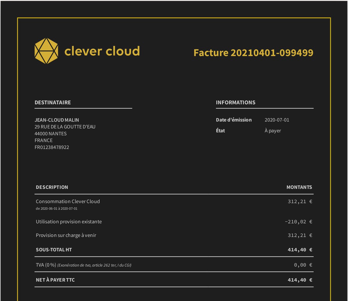 clever_could's tweet photo. La nouvelle facturation de @clever_cloud proposera des factures spéciales pour les clients premium.

Can't wait! 🤗 https://t.co/Z9RGcEu6GI