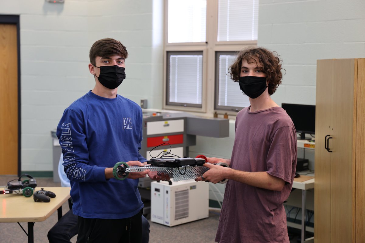 BobcatBiker's tweet image. Overall Robot Dragster Champions Andrew Filippis and John Goonan.  Caleb Campbell was unavailable for the picture. #VEXV5 #CHSSTEM