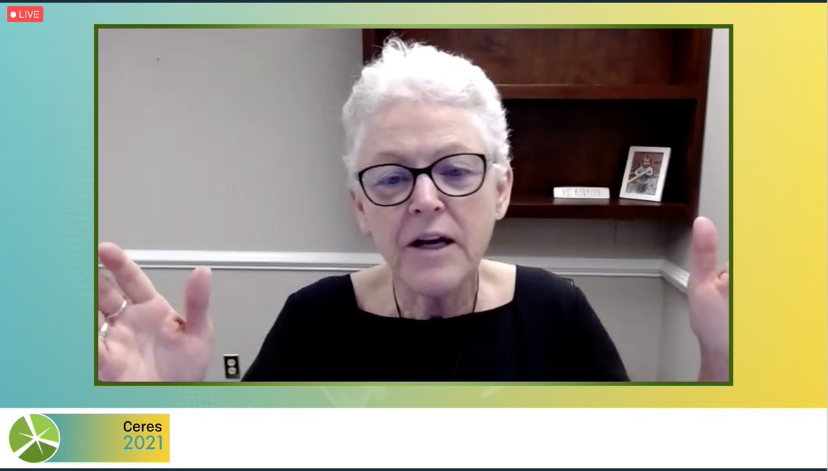 dsaccardi's tweet photo. .@GinaMcCarthy46 on addressing the #ClimateChange challenge:
"We are at an inflection point...moving from the worst of times to the best of times, that's what we have to think about delivering."
#Ceres2021 #TransformTomorrowToday @CeresNews https://t.co/KelDSutRzy