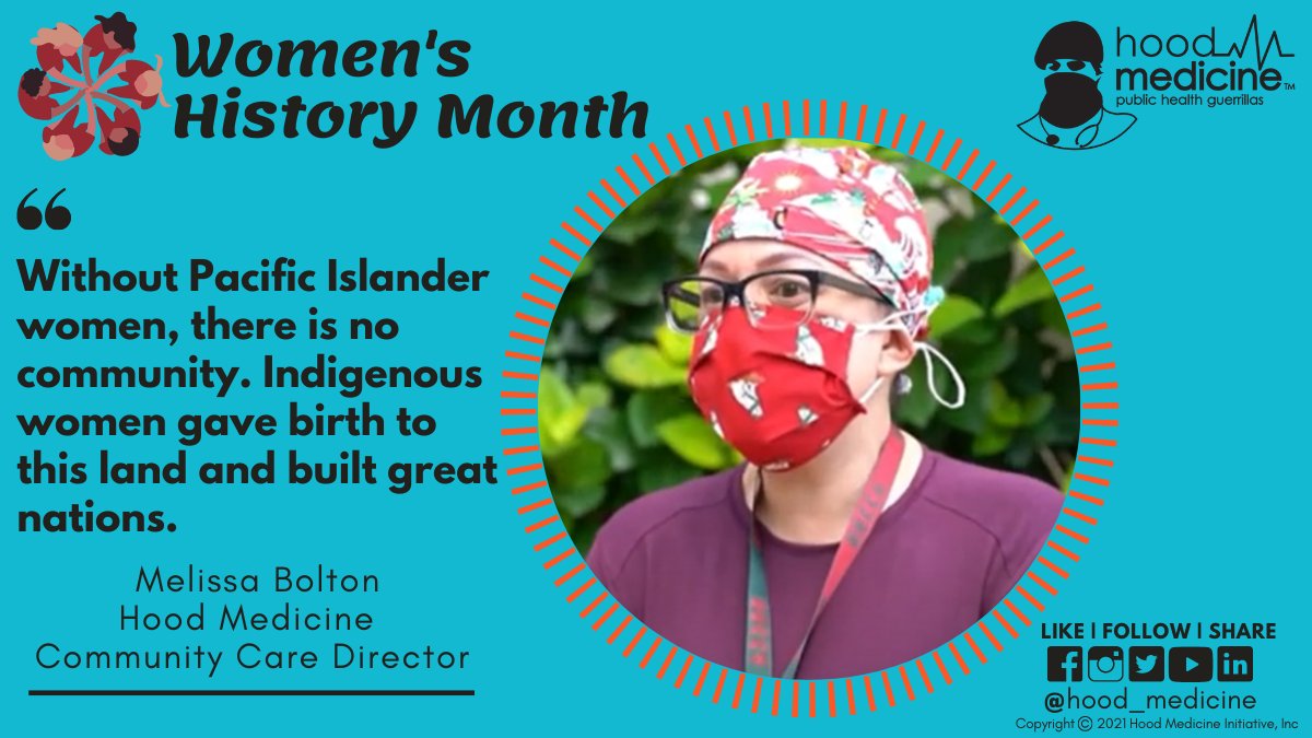 hood_medicine's tweet image. Thrilled to feature Community Care Director Melissa Bolton for #WomensHistoryMonth. She's a Patient Advocate in Honolulu who works to ensure her community has access to critical care &amp;amp; basic needs, &amp;amp; leads our efforts in pandemic relief &amp;amp; community care. 

#WomensHistoryMonth