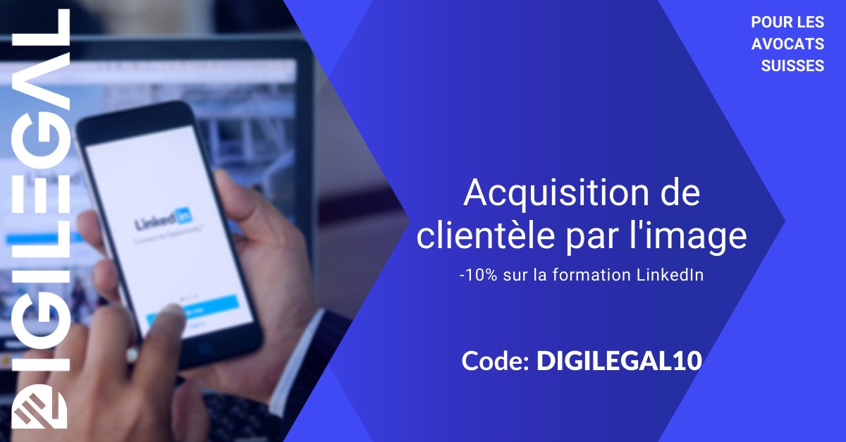 digilegal_ch's tweet photo. Pour nos avocats suisses -10% sur la formation #Linkedin de Side Quest - Maîtrisez au mieux votre image professionnelle. Code DIGILEGAL10 https://t.co/TU6TvEjdkG