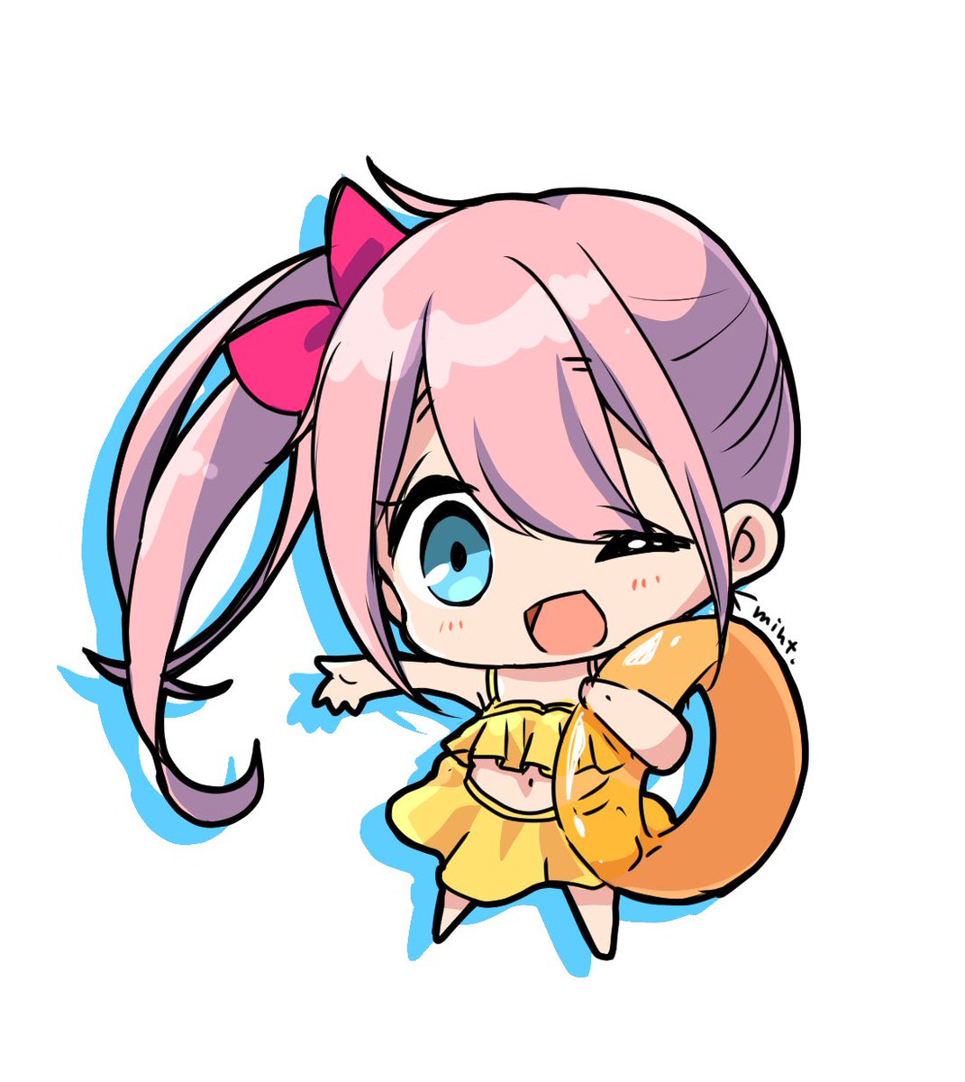 71日目 温泉しまりんシリーズ ぬけがけ温泉 最高 ゆるキ Mint Skebリクエスト募集中のイラスト