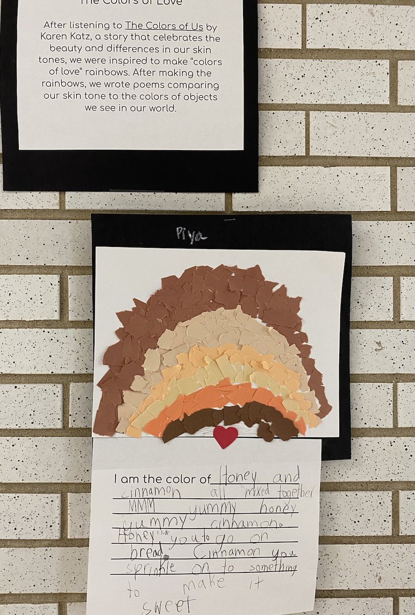 CarolBartlik's tweet photo. First-grade "Shades of Love!" @allison_ascher @SSchassler @jennkthompson @jedelmanCCSD
#thecolorofus #WeAreChappaqua https://t.co/0a95IY6fpR