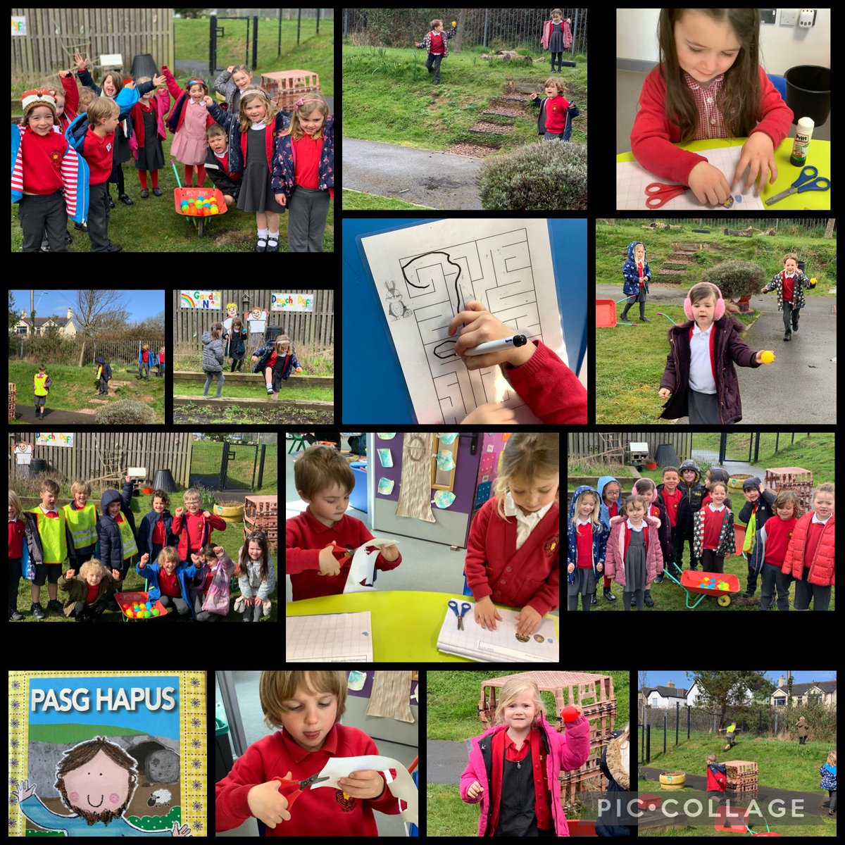 MrsMNicholas's tweet photo. Rydyn ni wedi edrych ar Stori’r Pasg a mwynha helfa wyau rownd yr ardd! We have learned about the Easter Story and enjoyed an egg hunt around the garden! Pasg Hapus bawb! 🐥🥚🌷✝️ 🐰🐇🌸🌼 @mrscsellwood #pasghapus https://t.co/1J7UOFlBEn