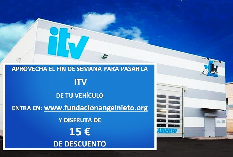 No olvides pasar la ITV. Reserva en la página web de la Fundación Ángel Nieto y aprovecha el descuento de 15 euros.