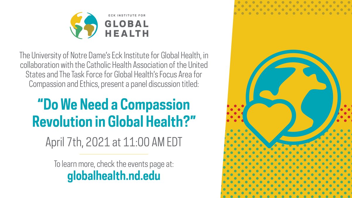 Join us for a panel discussion on the role of compassion – both for others and for ourselves – in realizing quality and equity in global health. Learn more and register here: globalhealth.nd.edu/news-events/ev…