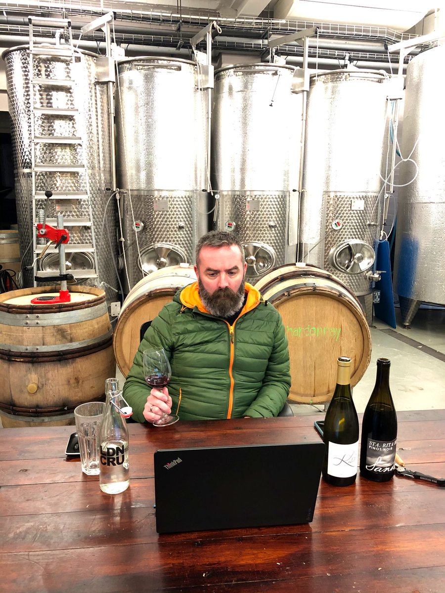 robersonwine's tweet photo. Our wine buyer @kkirk74 live from @LDNCRU in the Zoom zone discussing “other varieties” featuring @BrocCellars Carignan for @CalifWinesUK #EssentialCalifornia https://t.co/GI5h3TqsHC