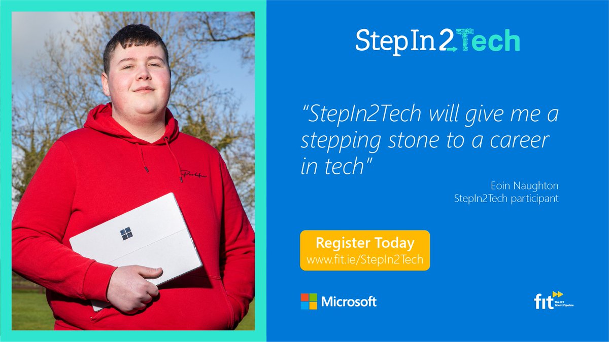 Microsoftirl's tweet image. Eoin is an early school leaver with an interest in technology and a passion to kickstart a career in the tech sector. That's why he's signed up to #StepIn2Tech.
Sign up today to develop your digital skills: msft.it/6012VuLkm