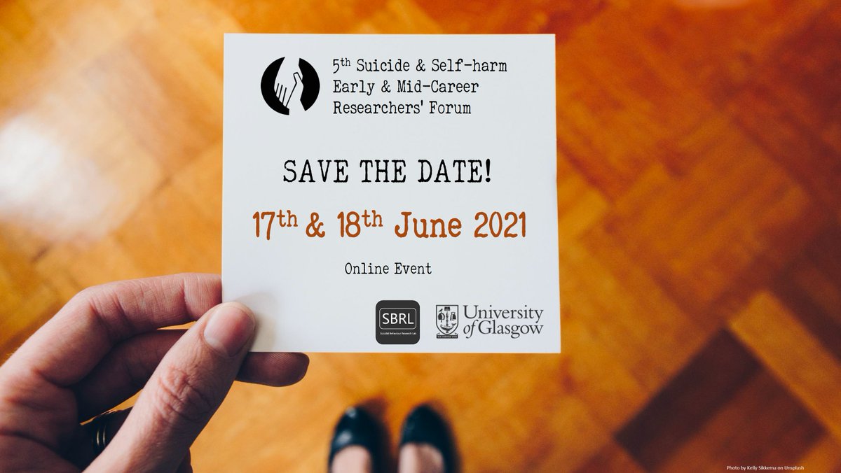 We're back!

After a year away, we're hosting the 5th Suicide &amp; Self-harm Early &amp; Mid-Career Researchers' Forum in June.

Save the date: 17-18 June 2021

Online Event

More details very soon... #EMCRF21