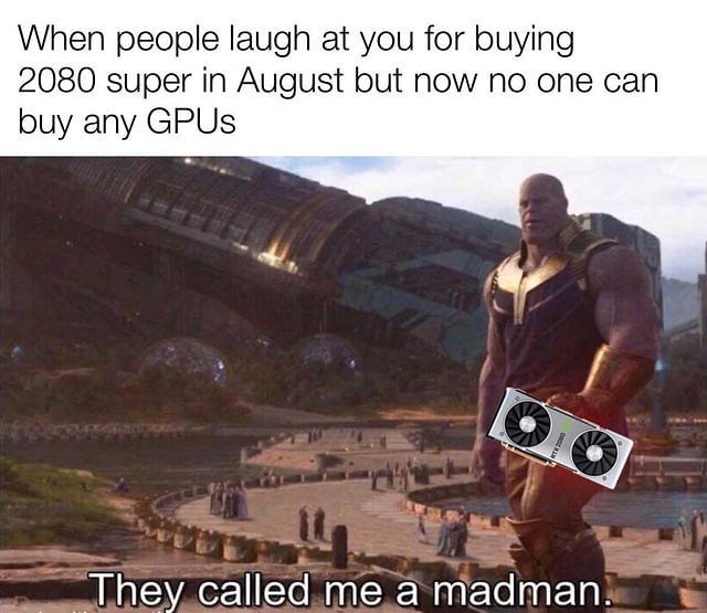 Gamer_Greatness's tweet photo. What do you think about Scalpers and Miners causing GPU shortage?
.
.
Follow now if you are a Gamer! gamer.greatness
.
.
#gaming #gamingmemes #gamer #gamermemes #pcgaming #pcmasterrace #xbox #ps5 #gamingpc #pcgamer #gamergreatness #pewdiepie #gamergirls #gamergirl #gamerguy #pcg https://t.co/14FXEGGN2P