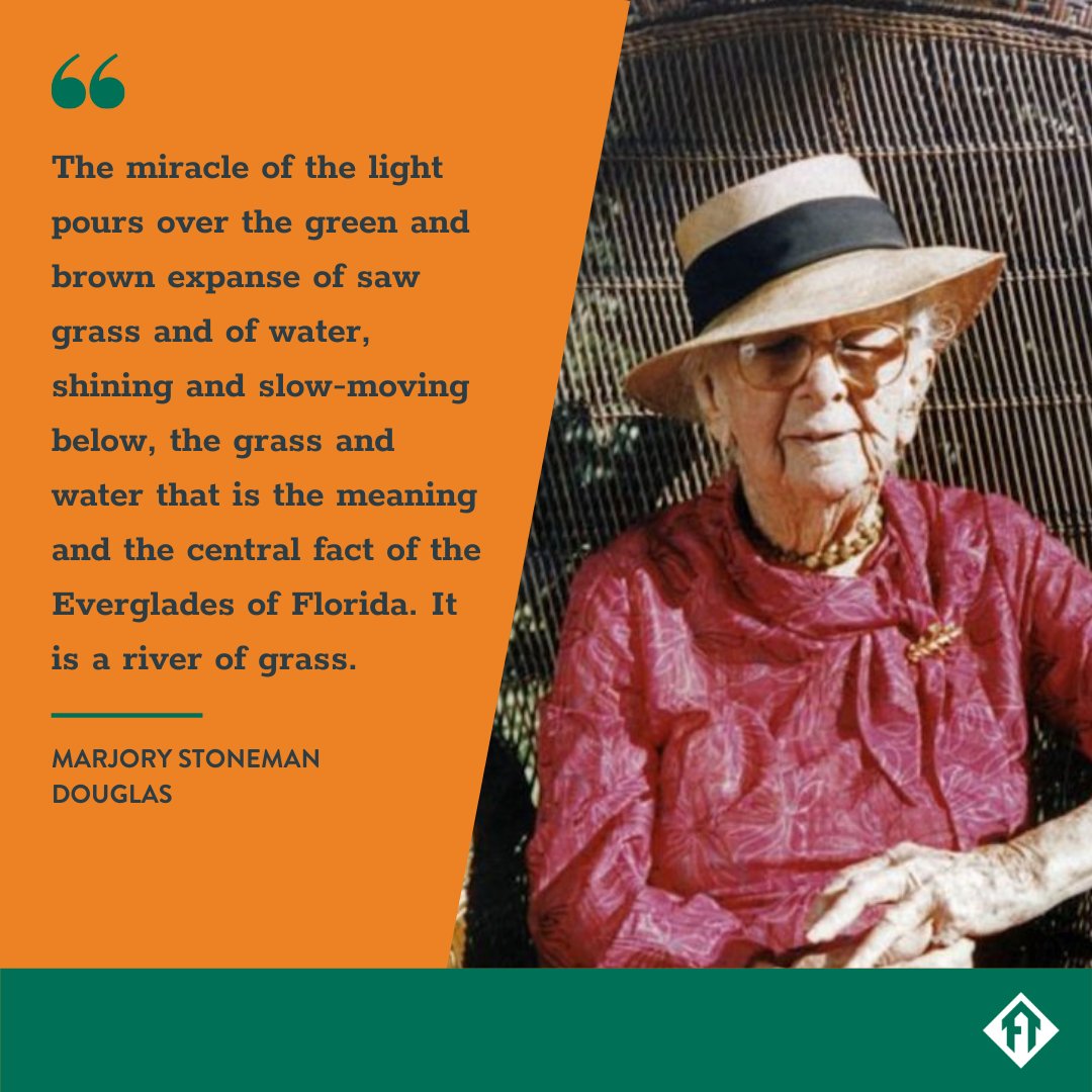 Today we are celebrating #FloridaWoman, environmentalist, &amp; author, Marjory Stoneman Douglas! 🐊 In 1970, Marjory was one of major advocates for the establishment of the Big Cypress National Preserve, one of the #FloridaTrail's most rugged and wild sections. #WomensHistoryMonth
