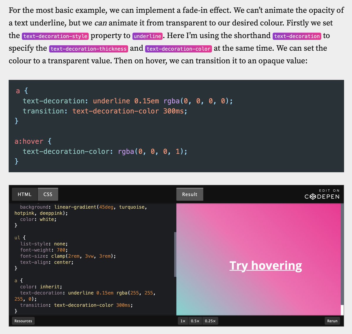 Josh W. Comeau on Twitter: "🎩🐇✨ If you want to animate an underline in CSS, it's common to use a box-shadow or pseudo-element. This super-fancy tutorial animates REAL underlines (`text-decoration`), via the Josh W. Comeau on Twitter: "🎩🐇✨ If you want to animate an underline in CSS, it's common to use a box-shadow or pseudo-element. This super-fancy tutorial animates REAL underlines (`text-decoration`), via the