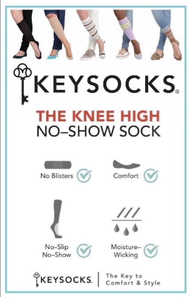 keysocks's tweet photo. Keysocks are the very first no-show knee high socks on the market! Finally a solution to the problem! #problemsolving  #socks #keysocks #fashion https://t.co/7E5b2BFX8R