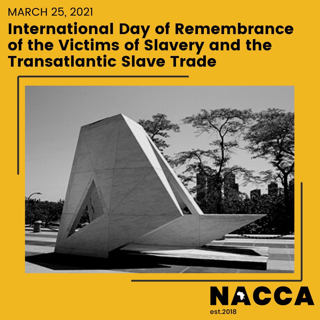 NaccaNewmarket's tweet photo. International Day of Remembrance of the Victims of Slavery &amp; the Transatlantic Slave Trade has a goal to raise awareness about the legacy &amp; dangers of racism today. A permanent memorial has been erected at the UN Headquarters in NY as of Mar 25, 2015 called “The Ark of Return”. https://t.co/Q8oexra95a