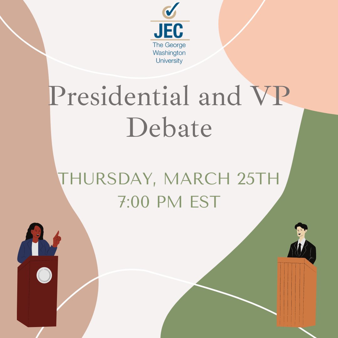 Come to the debate tonight to get to know your Presidential and Vice Presidential candidates! Zoom link is in our bio, and it will also be streamed on Facebook live!