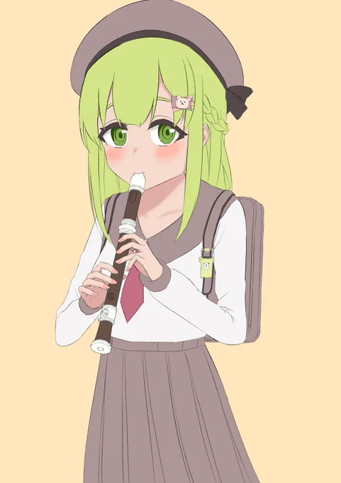 新衣装落書き下校途中にリコーダーの練習やってそう#森中びじゅつかん 