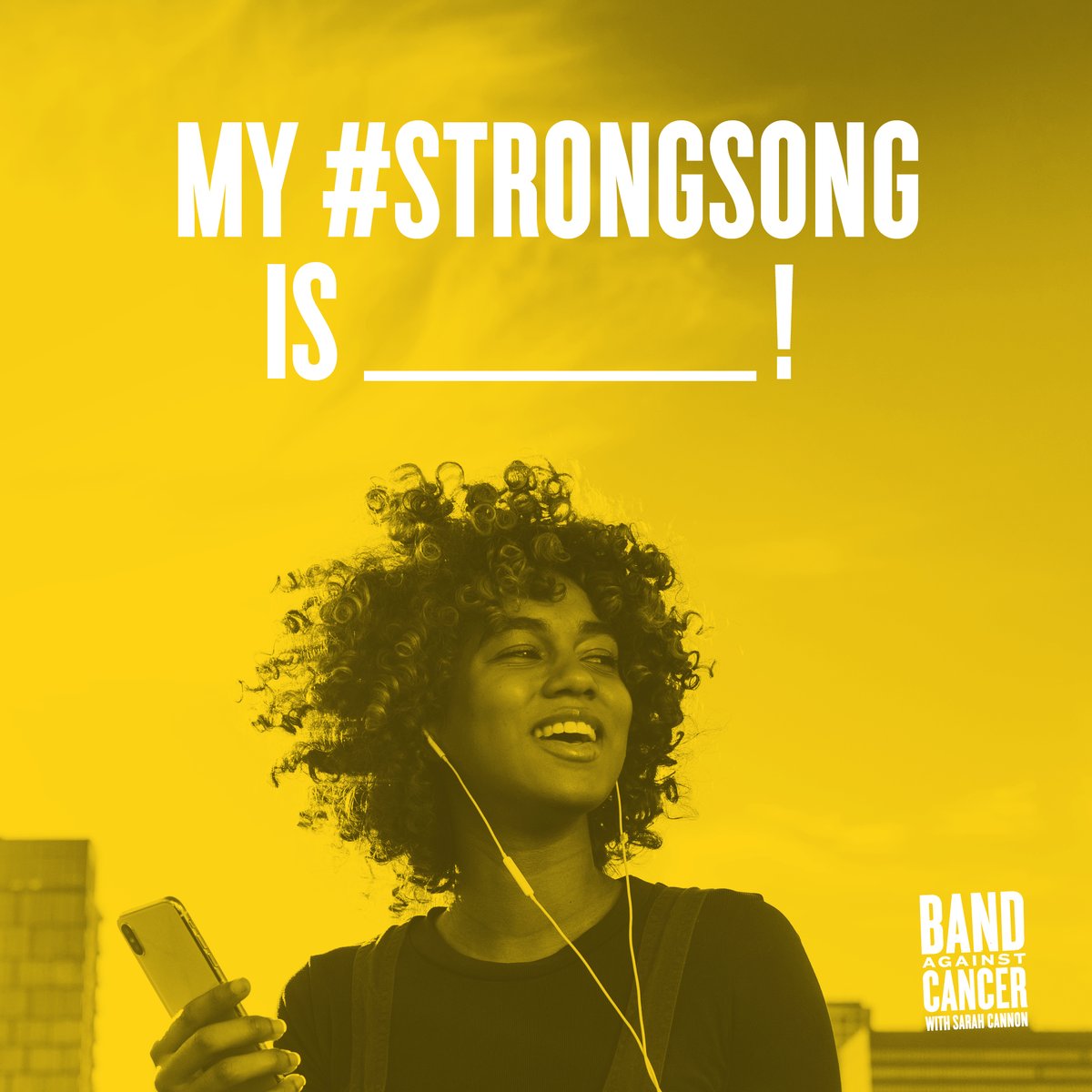 BandVsCancer's tweet photo. Finish the sentence and drop a comment with your answer! We will add your song to our Strong Song playlist to encourage Cancer Warriors. #StrongSong https://t.co/w5gtJihzMW https://t.co/OMXNG2Y1p8