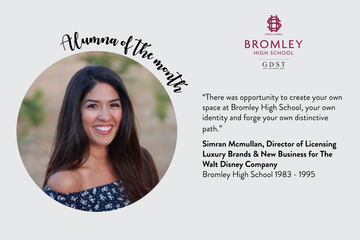 For our Alumna of the Month interview, we spoke to Simran Mcmullan (nee Sehmi), Director of Licensing – Luxury Parternships and New Business at The Walt Disney Company. Read the full interview: bit.ly/2PwkLqk @GDST #BrightMindsBrightFutures