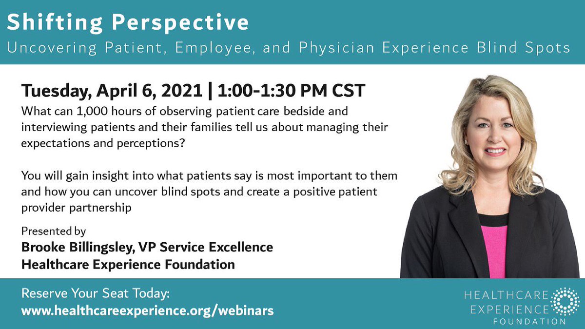 Catching blind spots can make the difference between effort &amp; outcomes. Join <a href="/BrookeHXF/">Brooke Billingsley</a> to dive into Ethnography as a powerful way to identify key behaviors that positively impact #patient, #employee &amp; #physician experiences. Register today at healthcareexperience.org/webinars
