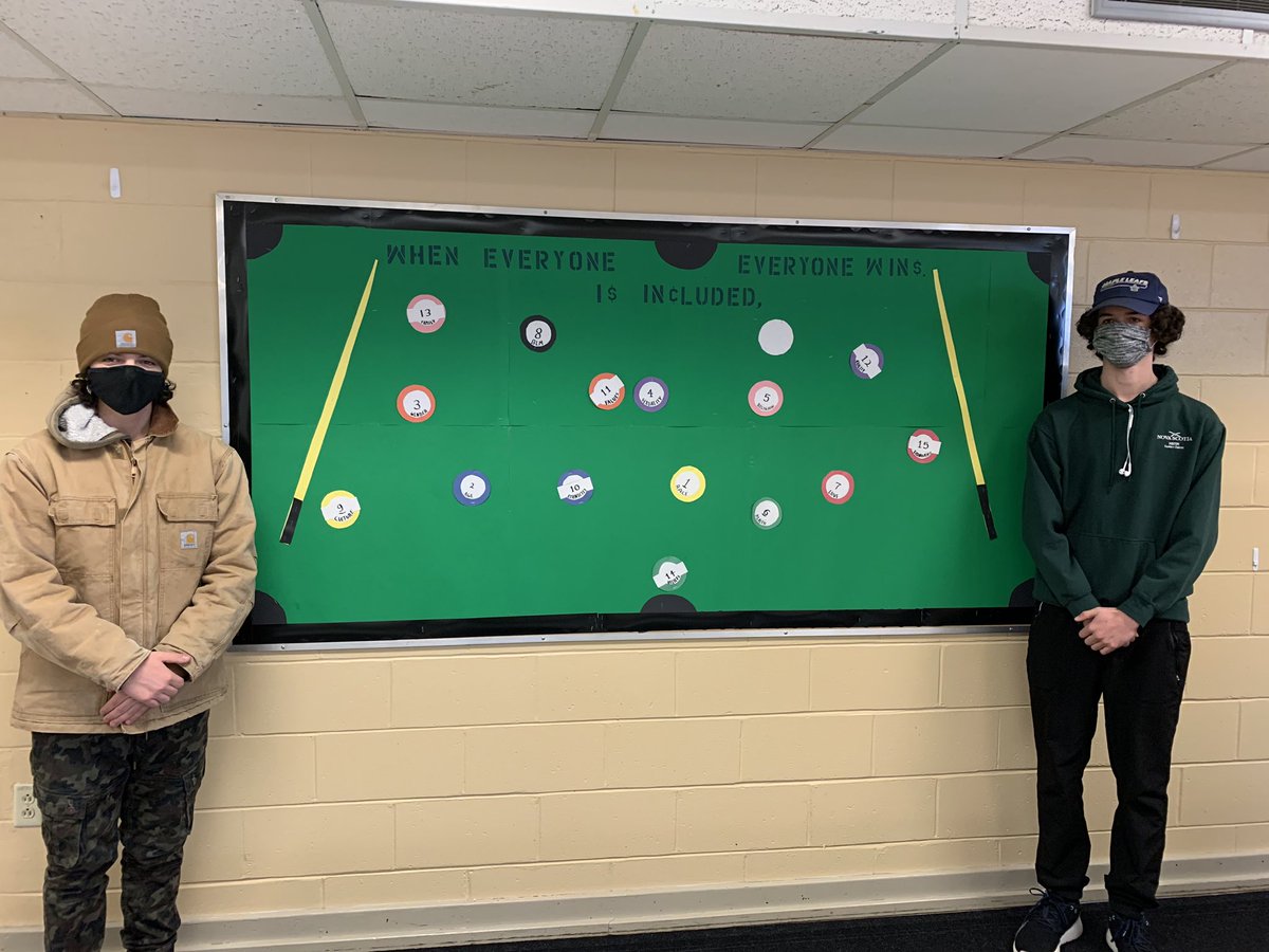 BAcacemy's tweet photo. O2 students updating bulletin boards based on the Inclusive Education policy @CBVRCE_NS #inclusivity https://t.co/jptdoGMlKJ