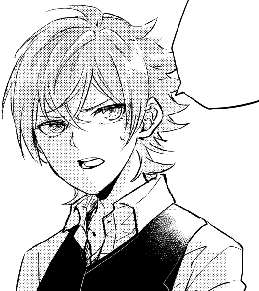 練習の斎樹くん。ペンの太さ25pxくらいの方がなんか「漫画」ってカンジの線描ける気がする 