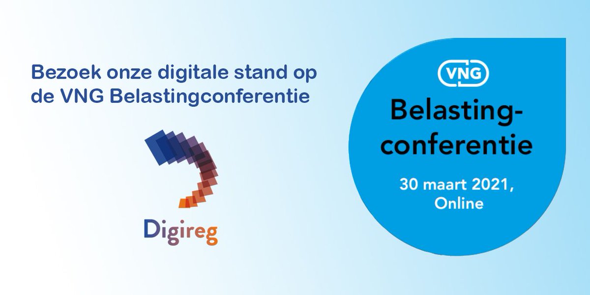 Digireg's tweet image. Op 30 maart 2021 zal Digireg deelnemen aan de VNG Belastingconferentie (VNG Belastingconferentie). Kom kennismaken en wij informeren u graag hoe wij vandaag al pré SOR projecten omzetten. 
Meer informatie over Digireg is te vinden op: digireg.nl
#Digireg #VNG