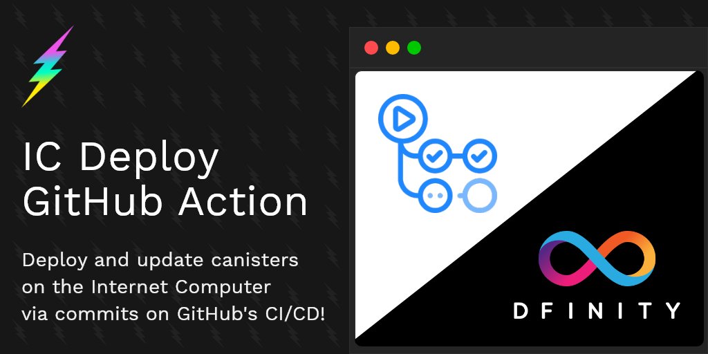 fleek's tweet photo. 🚨 NEW RELEASE! 🚨
 
For any current &amp; future devs building on @DFINITY's Internet Computer and looking for GitHub CI/CD deployments for canisters ♾🔥

We got you😎

Check out the IC Deploy Action. It allows to trigger deploys to canisters upon commit 🚀
https://t.co/oZkpzVMGSn https://t.co/guhFejSDKP
