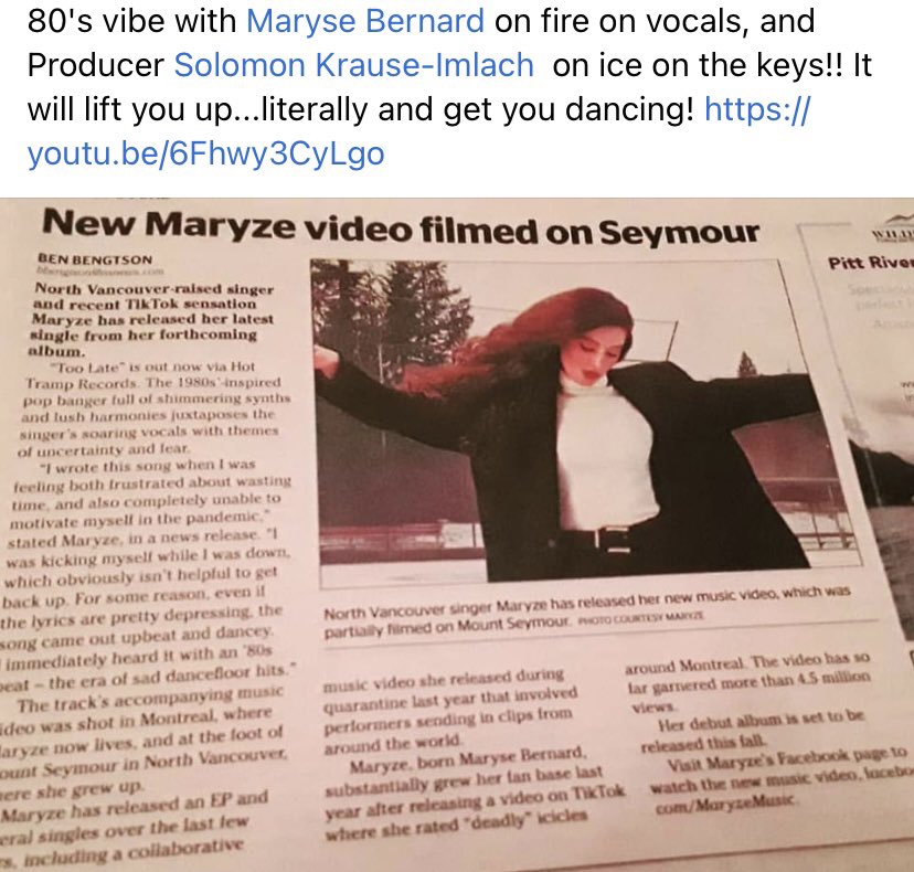 Maryze (@maryzemusic) on Twitter photo My mom found Too Late in the <a href="/NorthShoreNews/">North Shore News</a> newspaper and is very excited. Grab it if you’re in #NorthVan ! <a href="/NSNPulse/">NorthShoreNewsPulse</a> My mom found Too Late in the <a href="/NorthShoreNews/">North Shore News</a> newspaper and is very excited. Grab it if you’re in #NorthVan ! <a href="/NSNPulse/">NorthShoreNewsPulse</a>